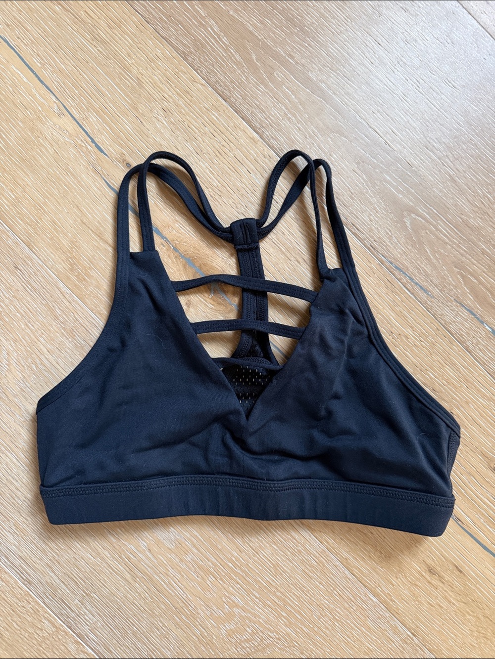 ZYIA Cage Black Strappy Sports Bralette